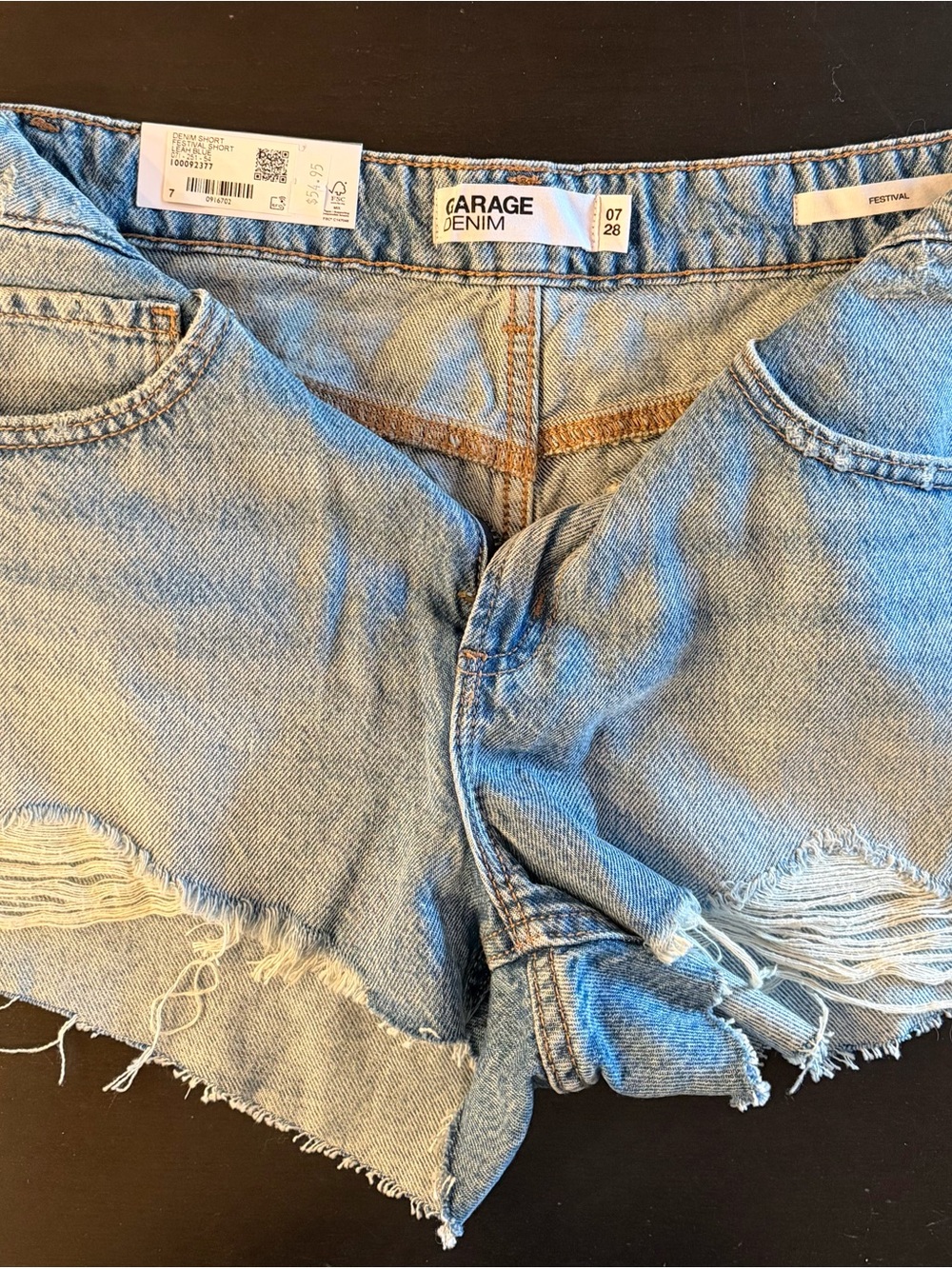 Light Blue Distressed Women's Denim Shorts